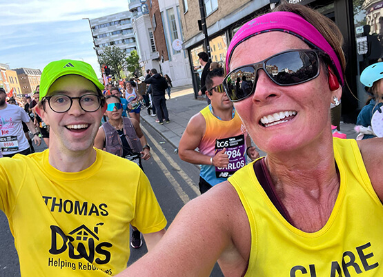 Two DENS runners at the London Marathon